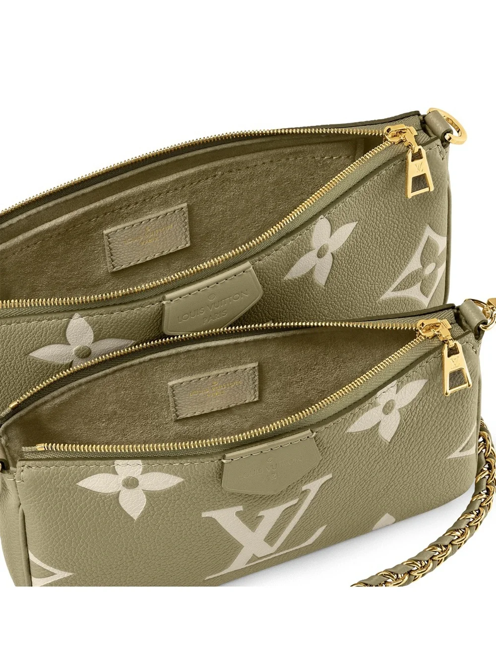 NEW Louis Vuitton Khaki Empriente Monogram Multi Pochette Bag *Limited Edition*